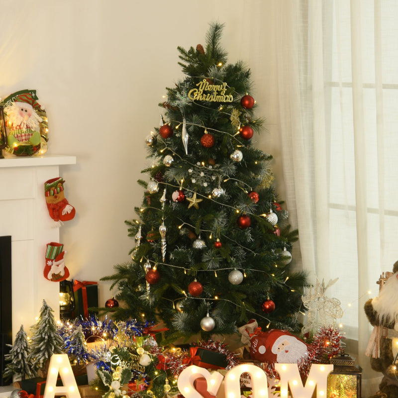 Albero di Natale Artificiale Innevato 150 cm 770 Rami con Pigne  Pino Verde-2