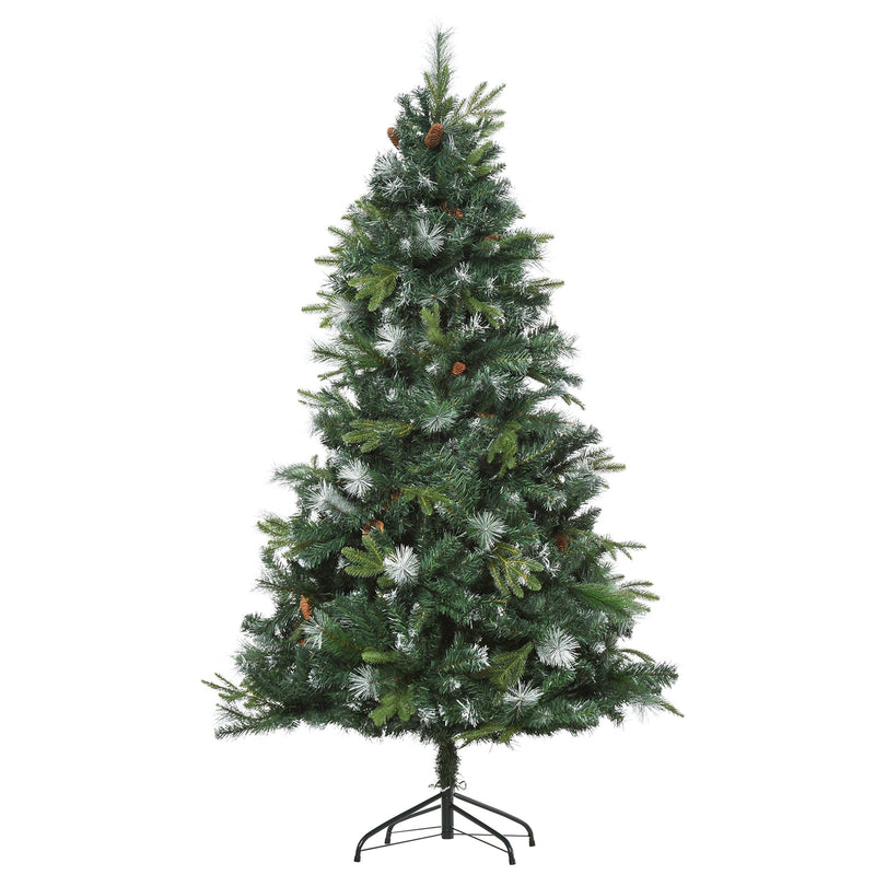 Albero di Natale Artificiale Innevato 180 cm 1077 Rami con Pigne  Pino Verde-1