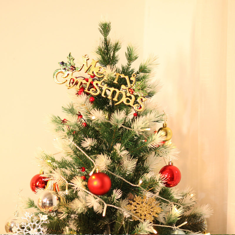Albero di Natale Artificiale Innevato 150 cm 554 Rami con Bacche Rosse  Pino Verde-9