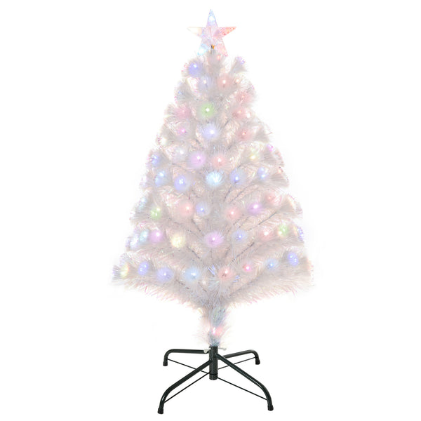 Sapin de Noël Artificiel 90 cm 90 Branches avec Lumières LED et Fibres Optique Colorées Blanches acquista