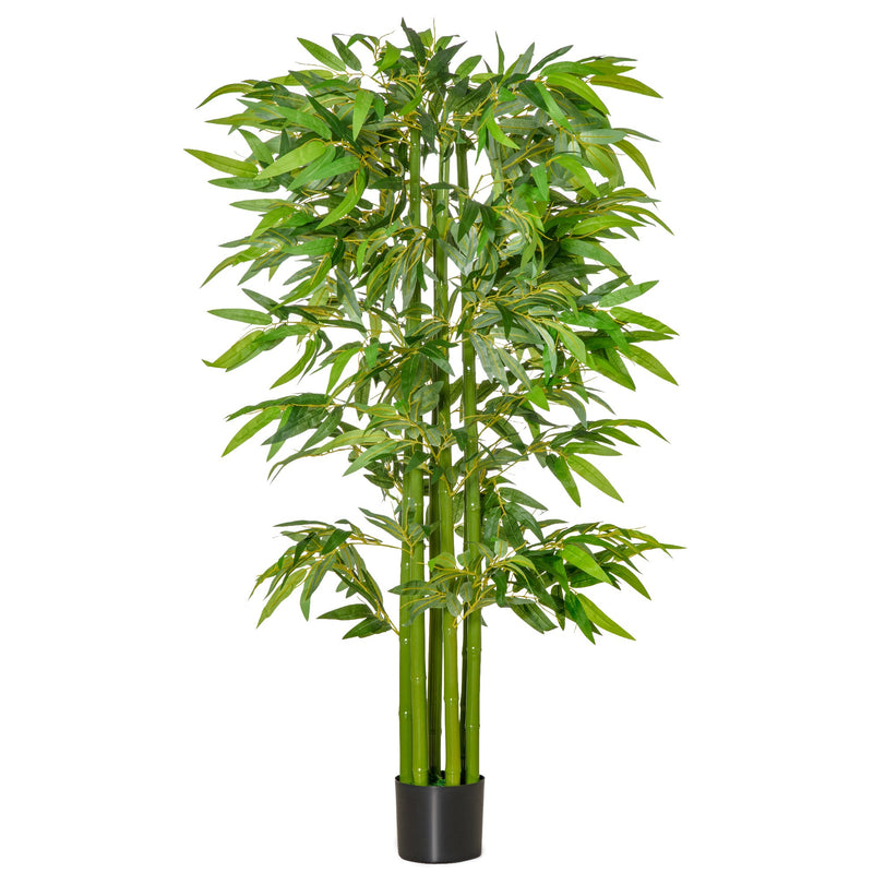 Pianta Artificiale di Bambù H160 cm con Vaso Verde-1