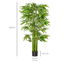 Pianta Artificiale di Bambù H160 cm con Vaso Verde-3