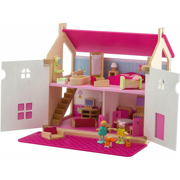 Maison de poupées pour enfants à 2 étages en bois Trudi rose online