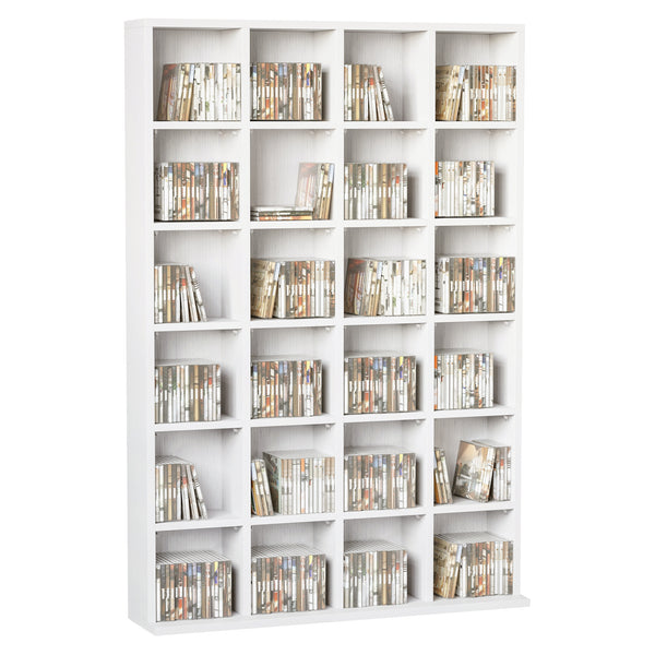 acquista Bibliothèque en bois 24 compartiments Blanc 130,5x89x20 cm