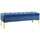 Banquette bout de lit rembourrée 118x45x42 cm en Tissu Velours Bleu
