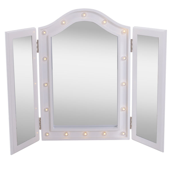 online Miroir de maquillage pliable rétroéclairé avec 16 LED blanches 73x53,5x4,5 cm