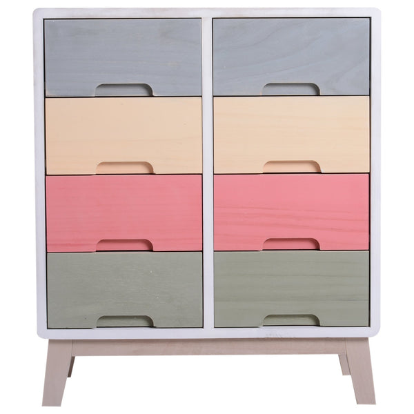 Commode colorée avec 8 tiroirs en bois de Paulownia 55x30x65,5 cm online