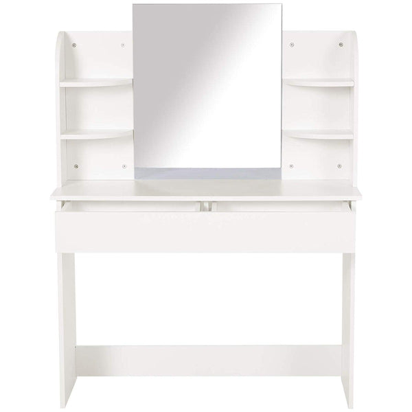 Console de maquillage avec miroir 108x40x142 cm en bois blanc prezzo