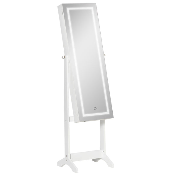online Armoire à bijoux miroir au sol 46x36,5x151,5 cm avec lumière LED blanche