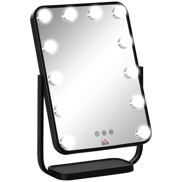 Miroir de Table avec LED 32,8x11x47,4 cm pour Maquillage Make up Noir prezzo