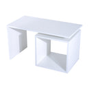 Tavolino da Salotto in Legno MDF Bianco Opaco 77x40x44 cm -5