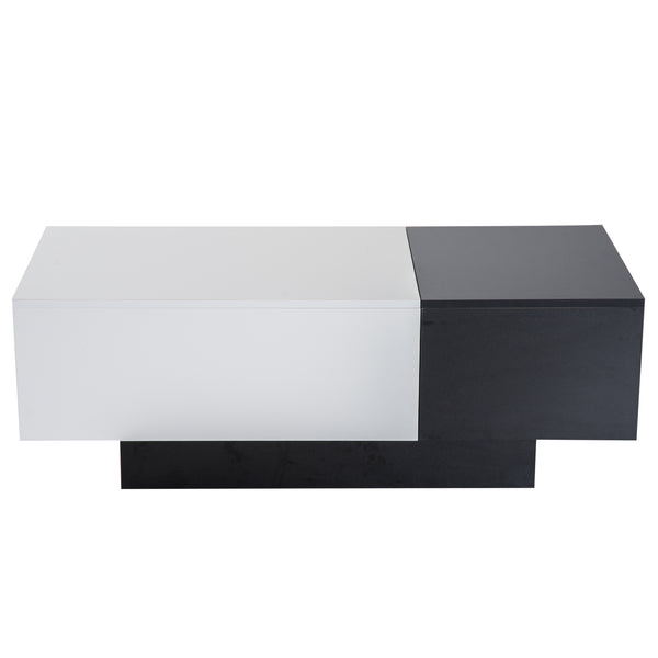 Table basse extensible noire et blanche 51x140x116-160 cm acquista
