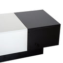 Tavolino da Soggiorno Estendibile Bianco e Nero 51x140x116-160 cm -9