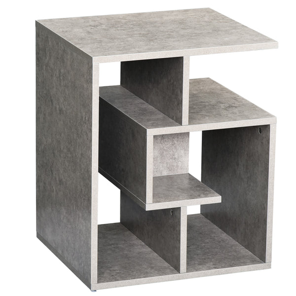 Bibliothèque 3 niveaux en bois gris effet béton 45x40x55 cm online