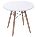 Tavolino da Caffè Rotondo in Legno e Metallo Bianco Ø60x55 cm -1