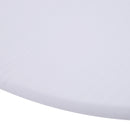 Tavolino da Caffè Rotondo in Legno e Metallo Bianco Ø60x55 cm -6