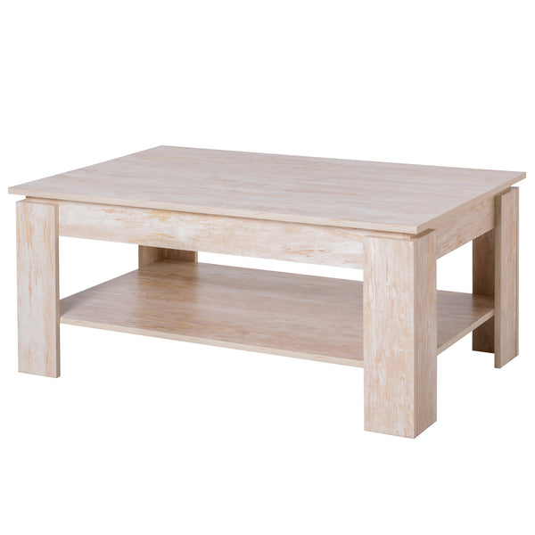 Table Basse sur 2 Niveaux Bois de Chêne Clair 110x65x47 cm online