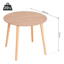 Tavolino da Caffè Rotondo Design Moderno in Legno MDF Ø38.5x41.5 cm -3