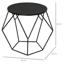 Tavolino Geometrico di Design in Acciaio Nero 54x54x44 cm -3