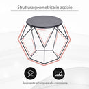 Tavolino Geometrico di Design in Acciaio Nero 54x54x44 cm -4