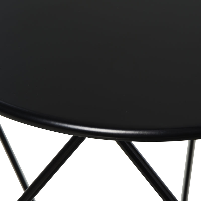 Tavolino Geometrico di Design in Acciaio Nero 54x54x44 cm -6