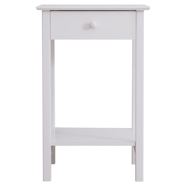 Table de chevet avec tiroir pour salon salle de bain chambre en bois blanc 39x39x61 cm sconto