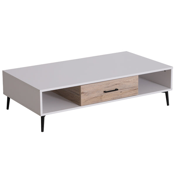 acquista Table Basse de Salon Design Moderne Blanc 110x60x30 cm