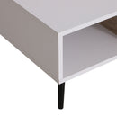Tavolino da Caffè da Salotto Soggiorno Design Moderno Bianco 110x60x30 cm -5