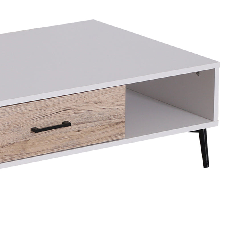 Tavolino da Caffè da Salotto Soggiorno Design Moderno Bianco 110x60x30 cm -7