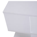 Tavolino da Caffè 2 Ripiani Design Moderno Legno Bianco 40x40x43 cm -7
