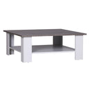 Tavolino da Soggiorno in Legno Effetto Cemento 80x80x31.5 cm -1