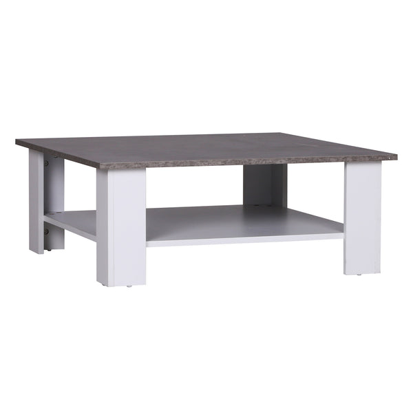 online Table Basse en Bois Effet Ciment 80x80x31,5 cm