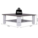 Tavolino da Soggiorno in Legno Effetto Cemento 80x80x31.5 cm -7