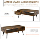 Tavolino Basso da Caffè 110x55x45 cm con Cassetto in Truciolare -6