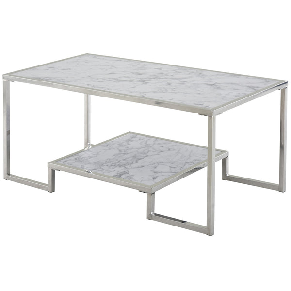 Table basse 102x50,5x45 cm en acier et aggloméré effet marbre prezzo