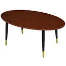Tavolino Ovale da Caffè 100x60x42 cm in Legno e Acciaio -1