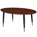Tavolino Ovale da Caffè 100x60x42 cm in Legno e Acciaio -4