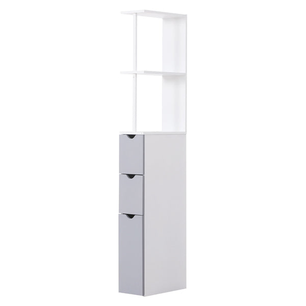 prezzo Meuble colonne de salle de bain peu encombrant en bois blanc 15x33x136 cm