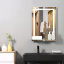 Specchio da Bagno con LED e Mensola in Vetro 70x50 cm -2