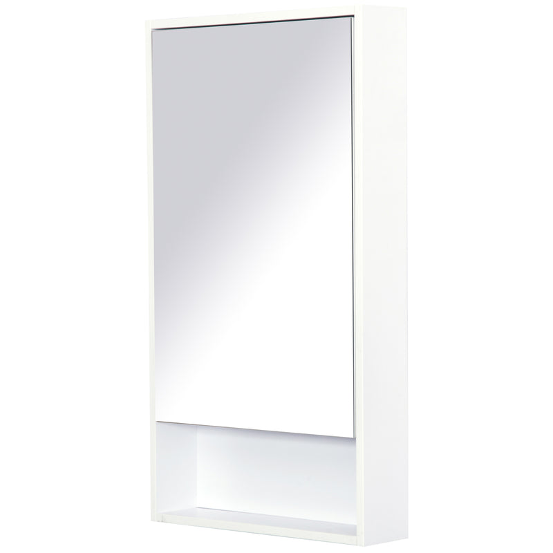 Specchio Armadietto da Bagno Pensile Bianco 50x90x12 cm -5