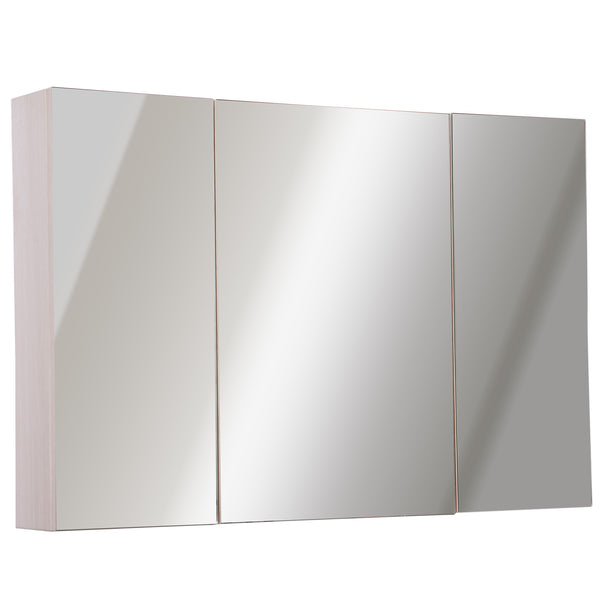 Miroir de salle de bain 3 portes en bois de chêne 90x60x13,5 cm sconto