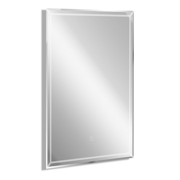 Miroir de salle de bain avec éclairage LED et interrupteur tactile en verre et aluminium 50x3x70 cm sconto