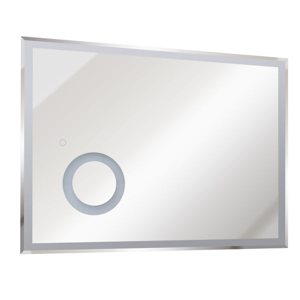 acquista Miroir de salle de bain avec éclairage LED et interrupteur tactile en verre et aluminium 80x3x60 cm