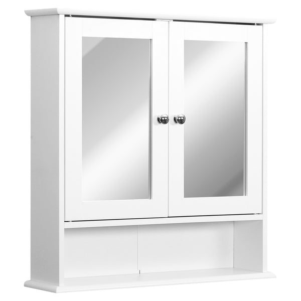 sconto Miroir de salle de bain 2 portes en MDF blanc 56x13x58 cm