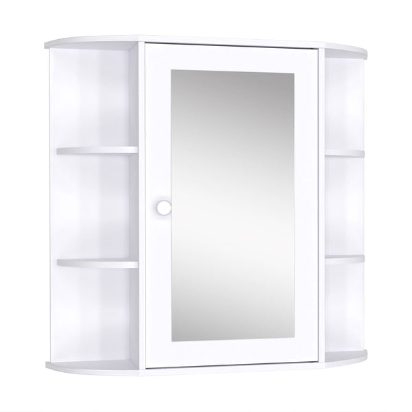 online Miroir de salle de bain 1 porte avec étagères 66x17x63 cm en bois blanc