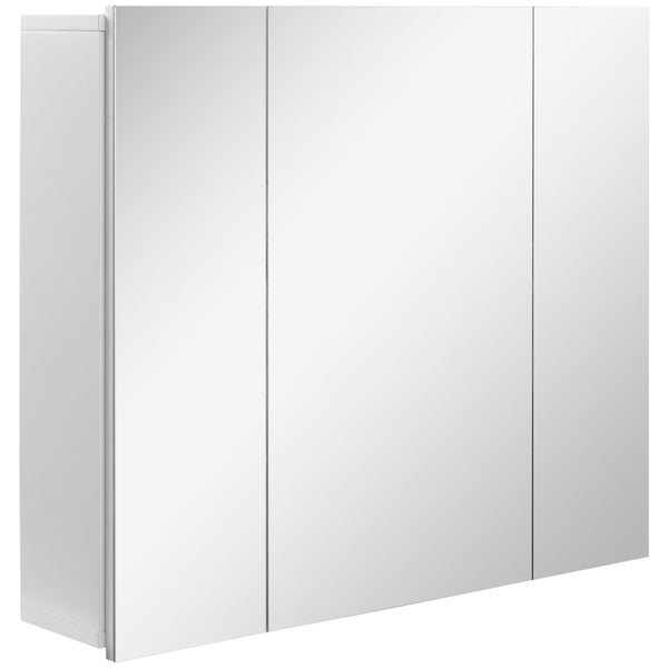 Meuble Miroir Salle de Bain 3 Portes 70x15x60 cm en MDF Blanc sconto