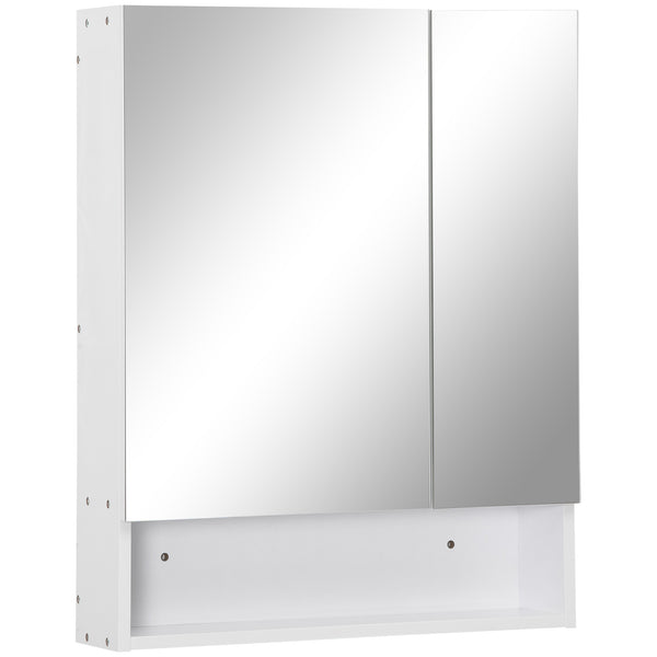 Armoire murale de salle de bain avec miroir 2 portes 60x15x75 cm en MDF blanc online