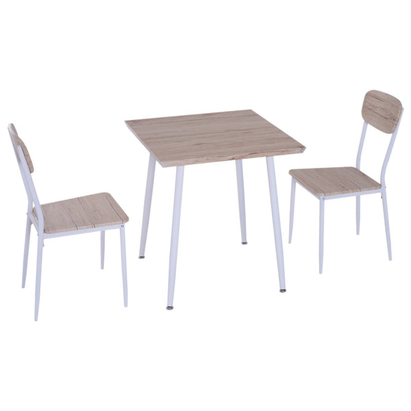 online Ensemble de salle à manger avec 2 chaises en bois et métal blanc