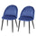 Lot de 2 Chaises Rembourrées 50x54x79 cm en Velours Bleu