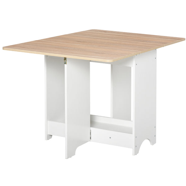 sconto Table pliante peu encombrante 118x80x72 cm en aggloméré blanc et couleur bois
